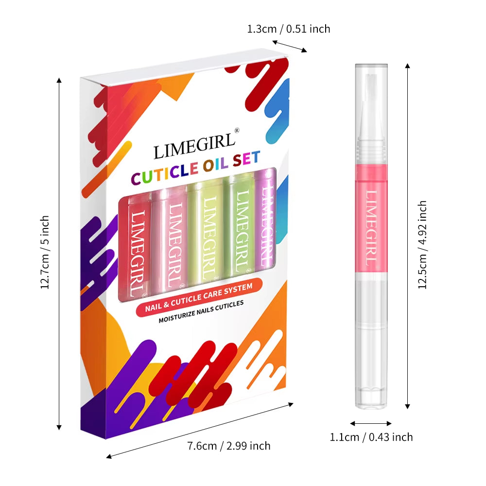 6Pcs Cuticle Oil Nail Care Nutrition Oil Pen Gift Box Kit