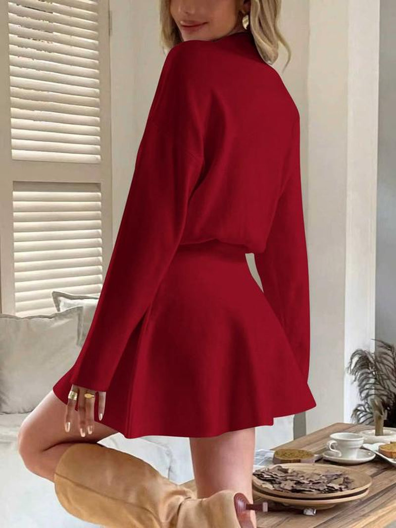 Autumn Winter Warm Waist Cinched Elegant Fashion Dress, Stylish Women'S Clothing for Cozy, Perfect for Casual Wear