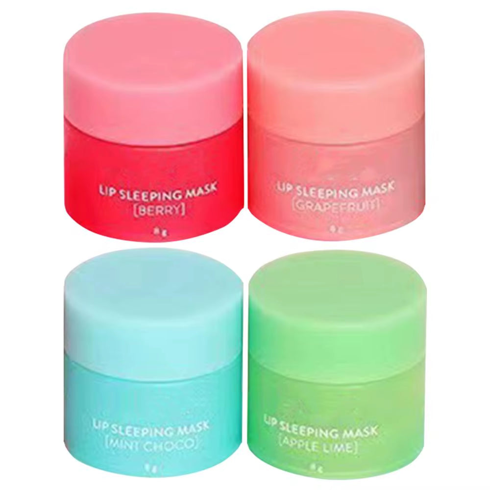 4Pcs Lip Sleeping Mask Nourishing Moisturizing Sleep Lip Balm