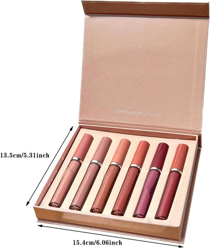 Star Lip Gloss Wet Peach Velvet Mist Face Non Stick Cup Non Fading Lip Gloss Set of 6 Lip Glaze Lipstick Set Teen Beauty Products under 5