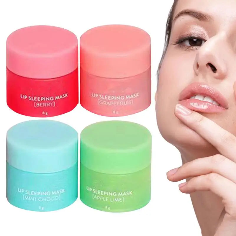 4Pcs Lip Sleeping Mask Nourishing Moisturizing Sleep Lip Balm