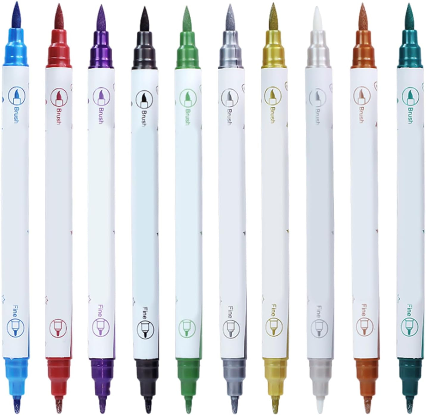 10 Pieces Double-Ended Nail Art Paint Pens