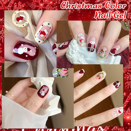 Red Nail Polish Set - 3PCS Glitter Nail Varnish 