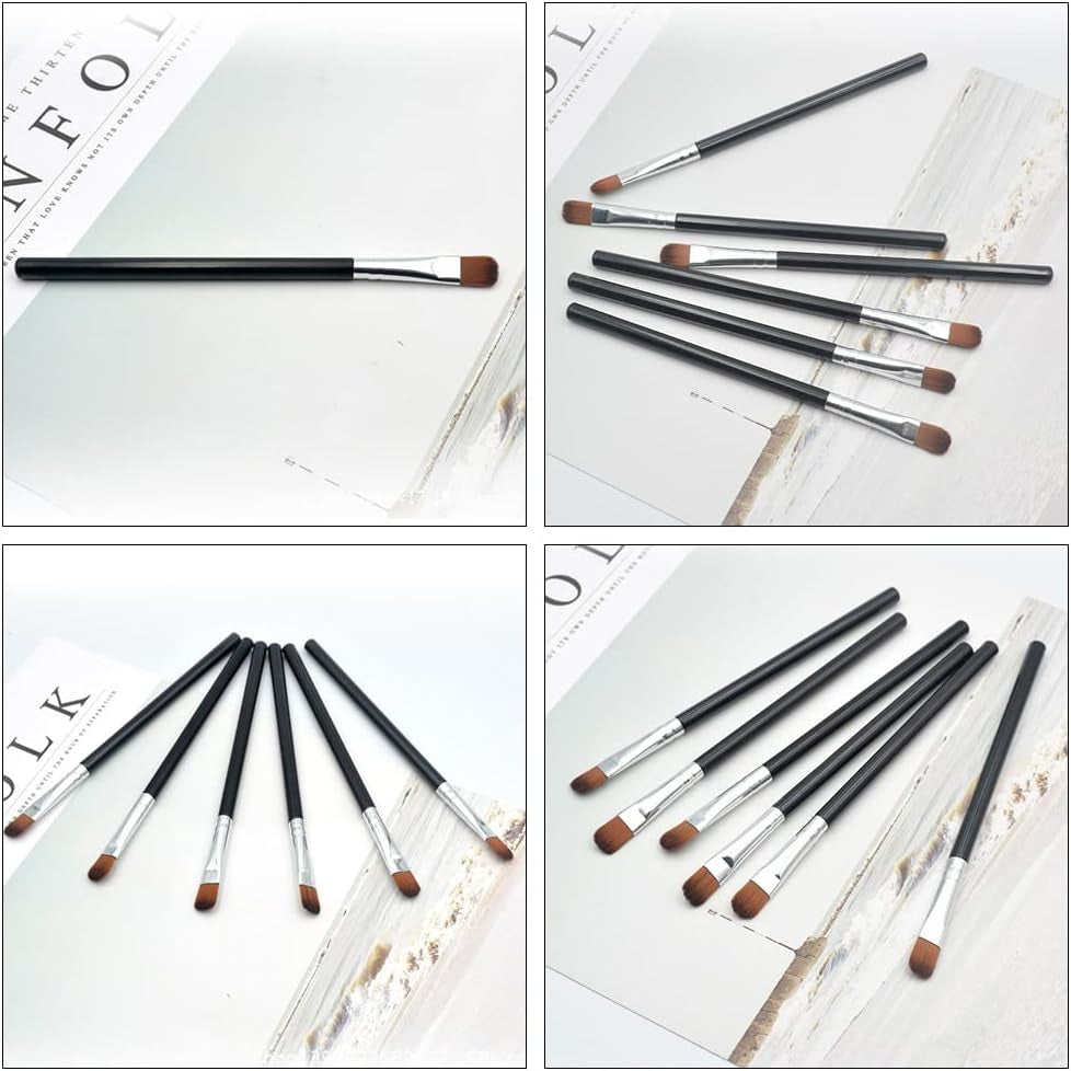 10 Pcs Eyeshadow Brushes Eyebrow Brush Set Makeup Eyeshadow Applicator Flat Angle Eye Liner Eyebrow Brush for Blending Defining Smudging Shading