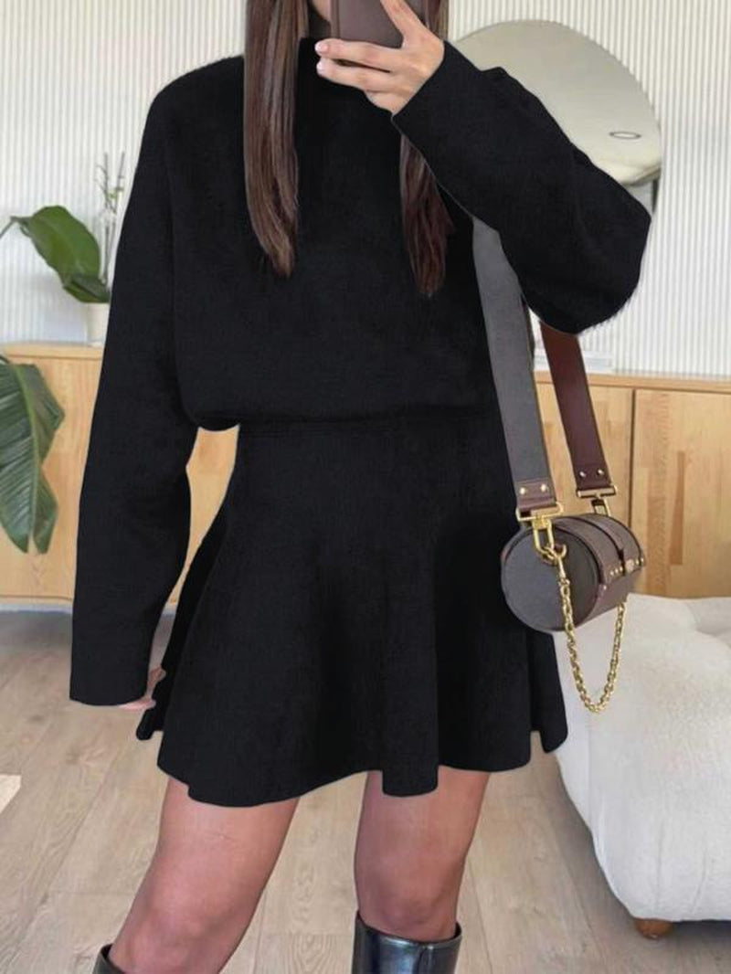 Autumn Winter Warm Waist Cinched Elegant Fashion Dress, Stylish Women'S Clothing for Cozy, Perfect for Casual Wear