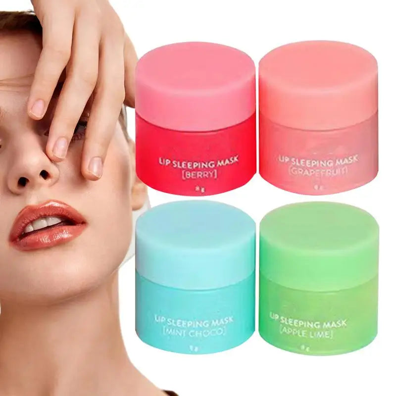 4Pcs Lip Sleeping Mask Nourishing Moisturizing Sleep Lip Balm