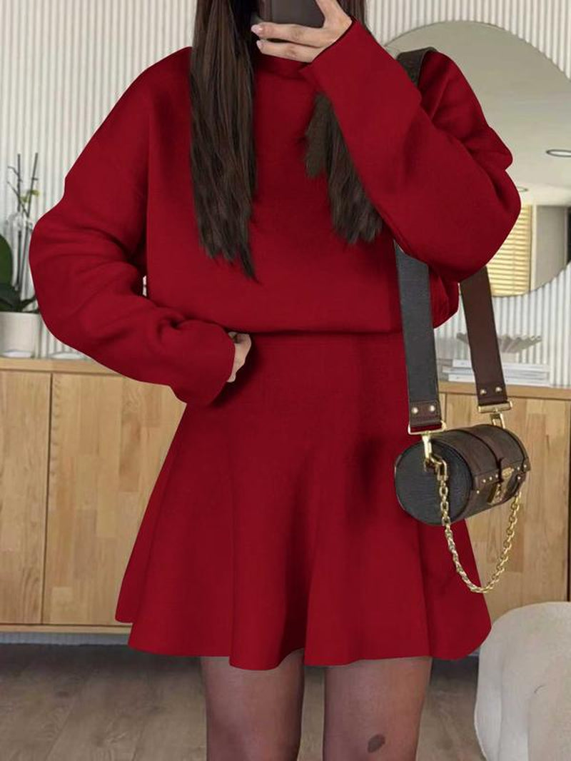 Autumn Winter Warm Waist Cinched Elegant Fashion Dress, Stylish Women'S Clothing for Cozy, Perfect for Casual Wear