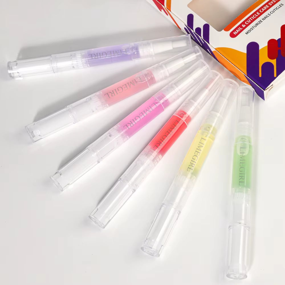 6Pcs Cuticle Oil Nail Care Nutrition Oil Pen Gift Box Kit