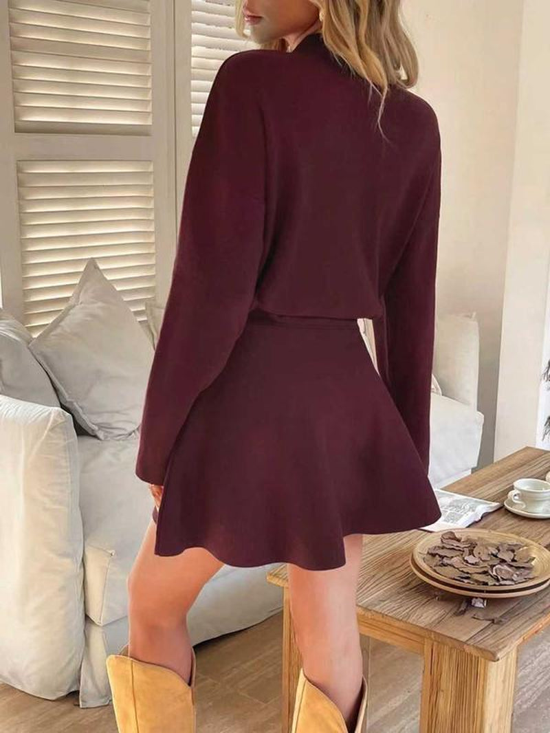 Autumn Winter Warm Waist Cinched Elegant Fashion Dress, Stylish Women'S Clothing for Cozy, Perfect for Casual Wear