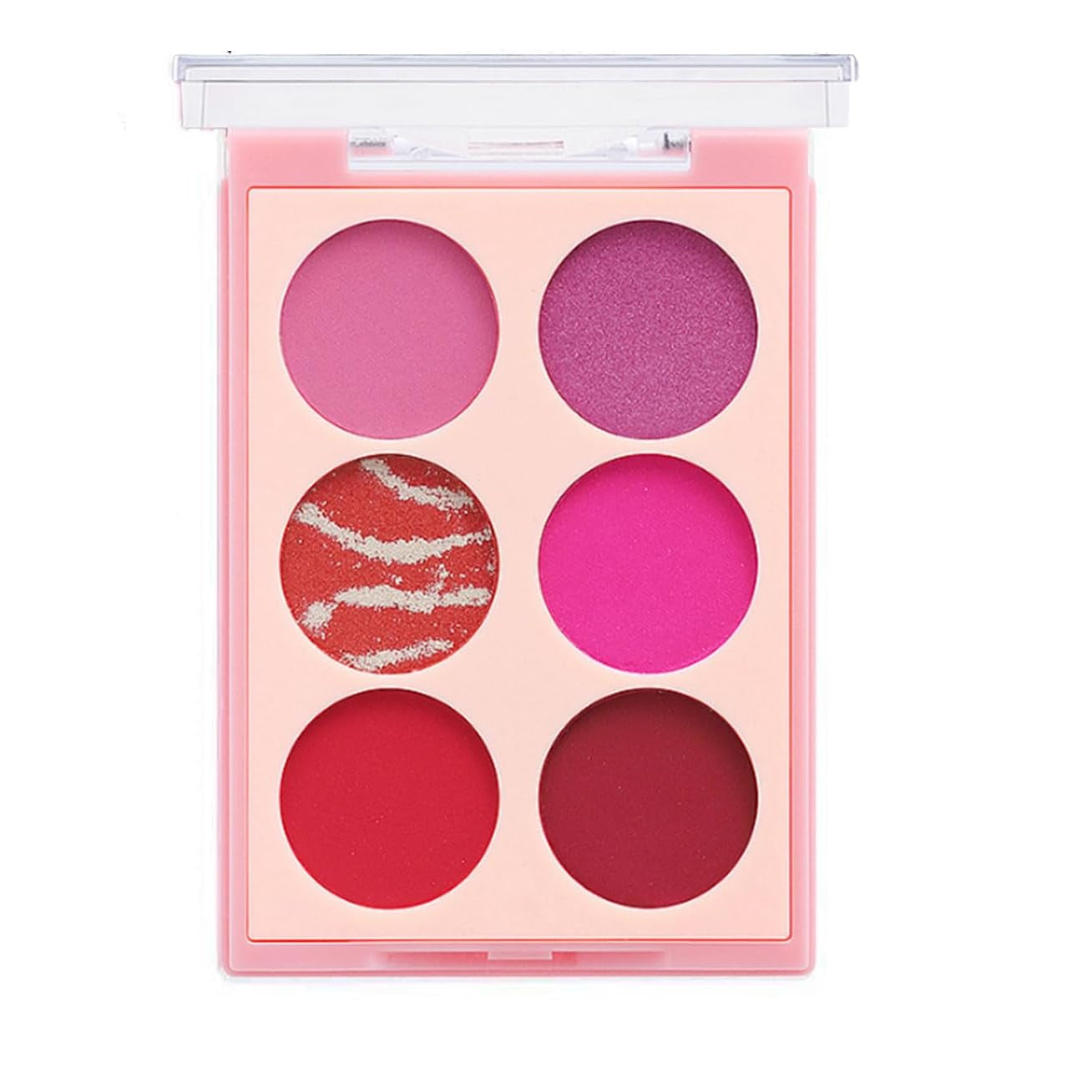 Pink Eyeshadow Palette, Pink Make-Up Palettes Shimmer Eye Shadow, Highly Pigmented Longlasting Matte Shimmering Make up Set, 6 Colour Waterproof Eye Shadow Palette