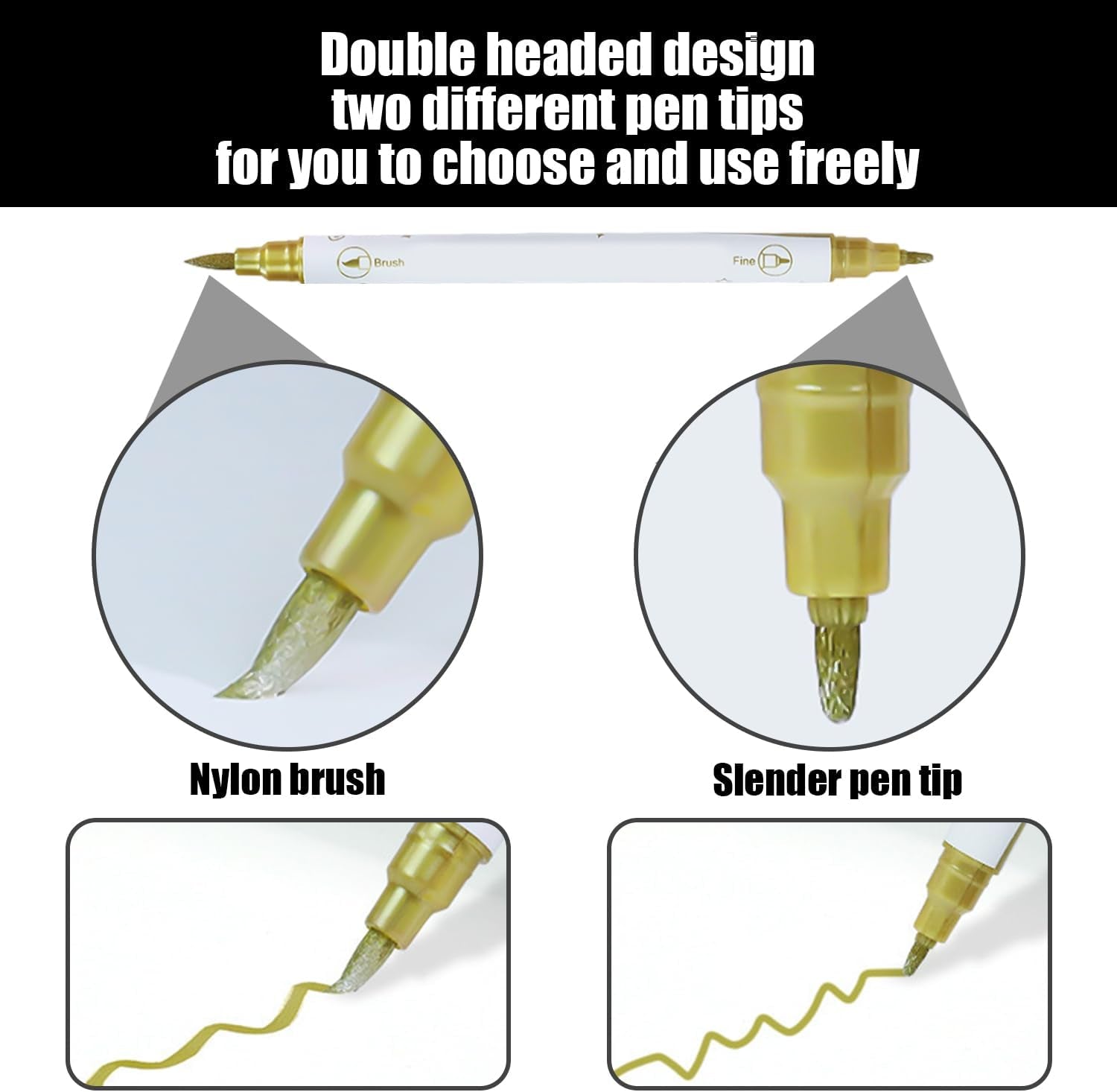 10 Pieces Double-Ended Nail Art Paint Pens