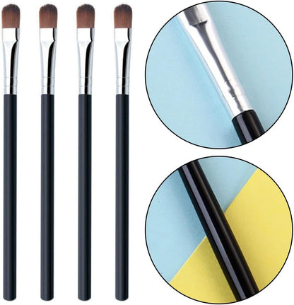 10 Pcs Eyeshadow Brushes Eyebrow Brush Set Makeup Eyeshadow Applicator Flat Angle Eye Liner Eyebrow Brush for Blending Defining Smudging Shading