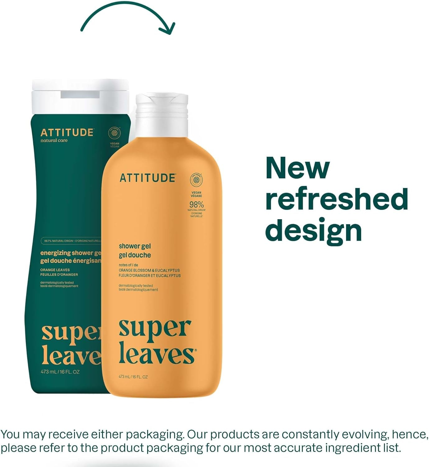 ATTITUDE Body Wash, EWG Verified Shower Gel, Dermatological