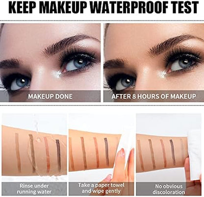 3D Eyebrow Pencil, Waterproof Eyebrow Pencil with 4 Fork Tip Applicator, Eyebrow Pencil Long-Lasting Natural Eyebrows (Dark Brown)