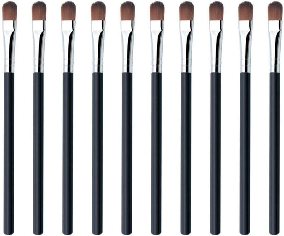 10 Pcs Eyeshadow Brushes Eyebrow Brush Set Makeup Eyeshadow Applicator Flat Angle Eye Liner Eyebrow Brush for Blending Defining Smudging Shading