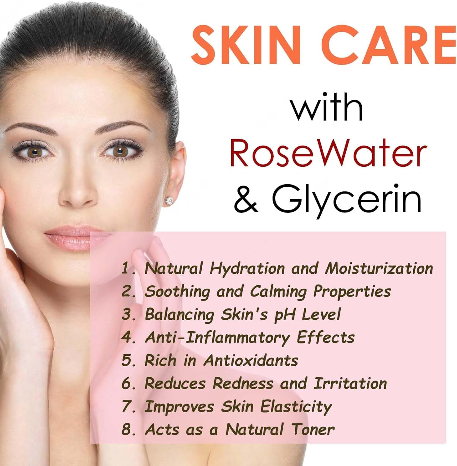 Organic Rosewater and Glycerin Toner - Natural Skincare Moisturizer