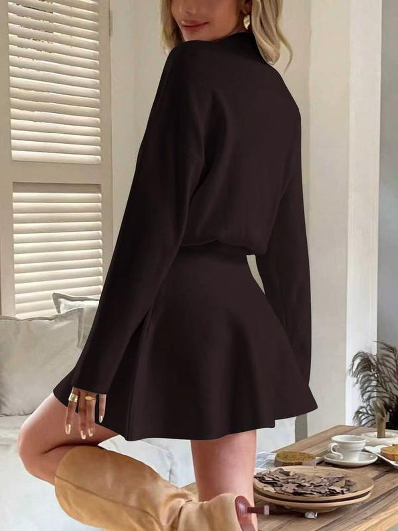 Autumn Winter Warm Waist Cinched Elegant Fashion Dress, Stylish Women'S Clothing for Cozy, Perfect for Casual Wear