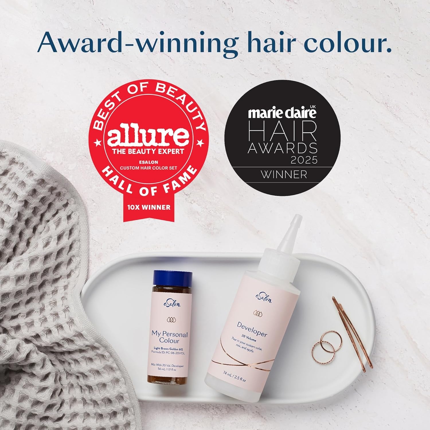 Permanent Hair Colour Set - 9X Allure Award Winning, 100% Grey Coverage, At-Home Hair Colour, 0% Ammonia, Multi-Dimensional Hair Dye, Professional-Grade Hair Colour