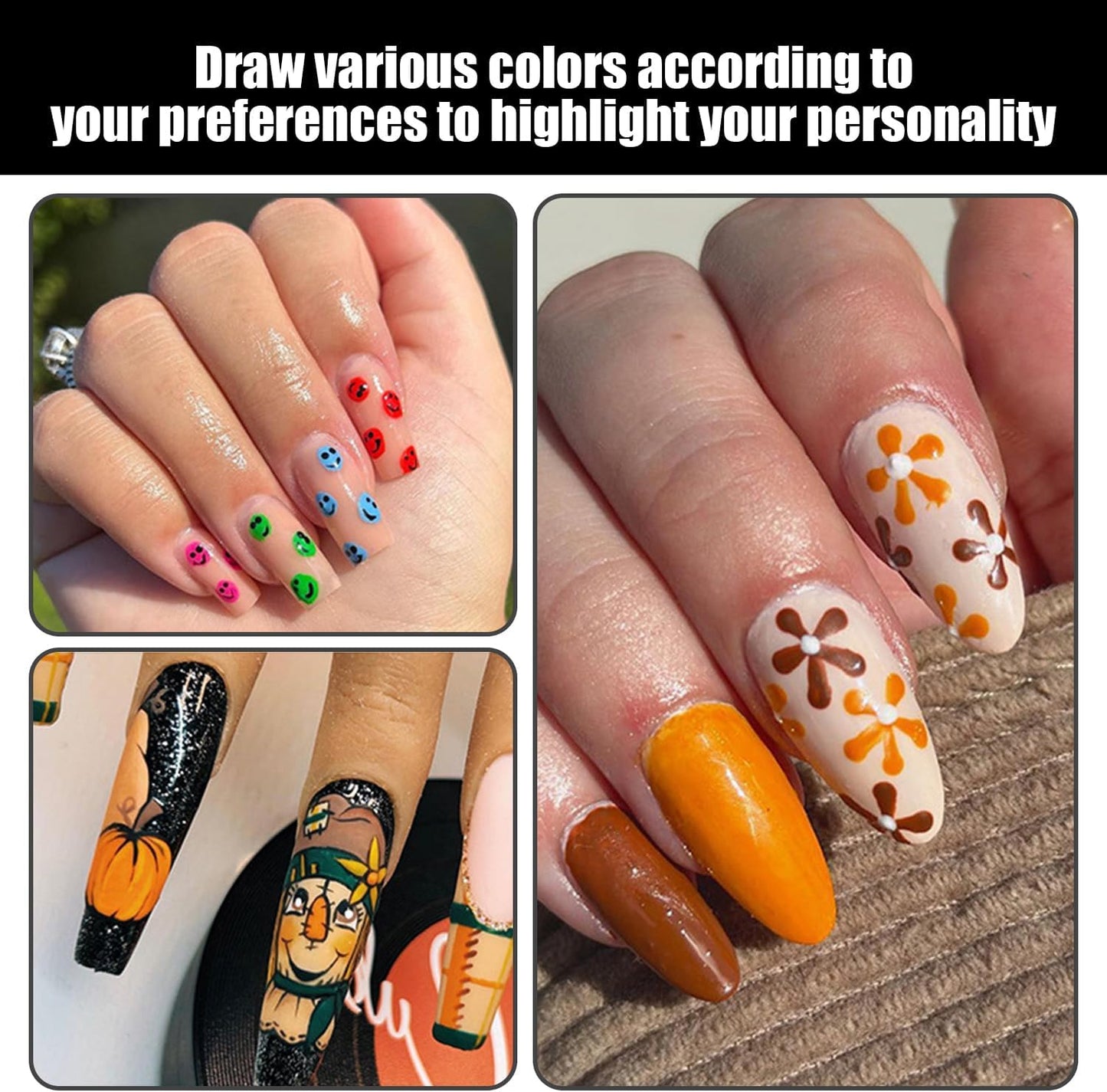 10 Pieces Double-Ended Nail Art Paint Pens