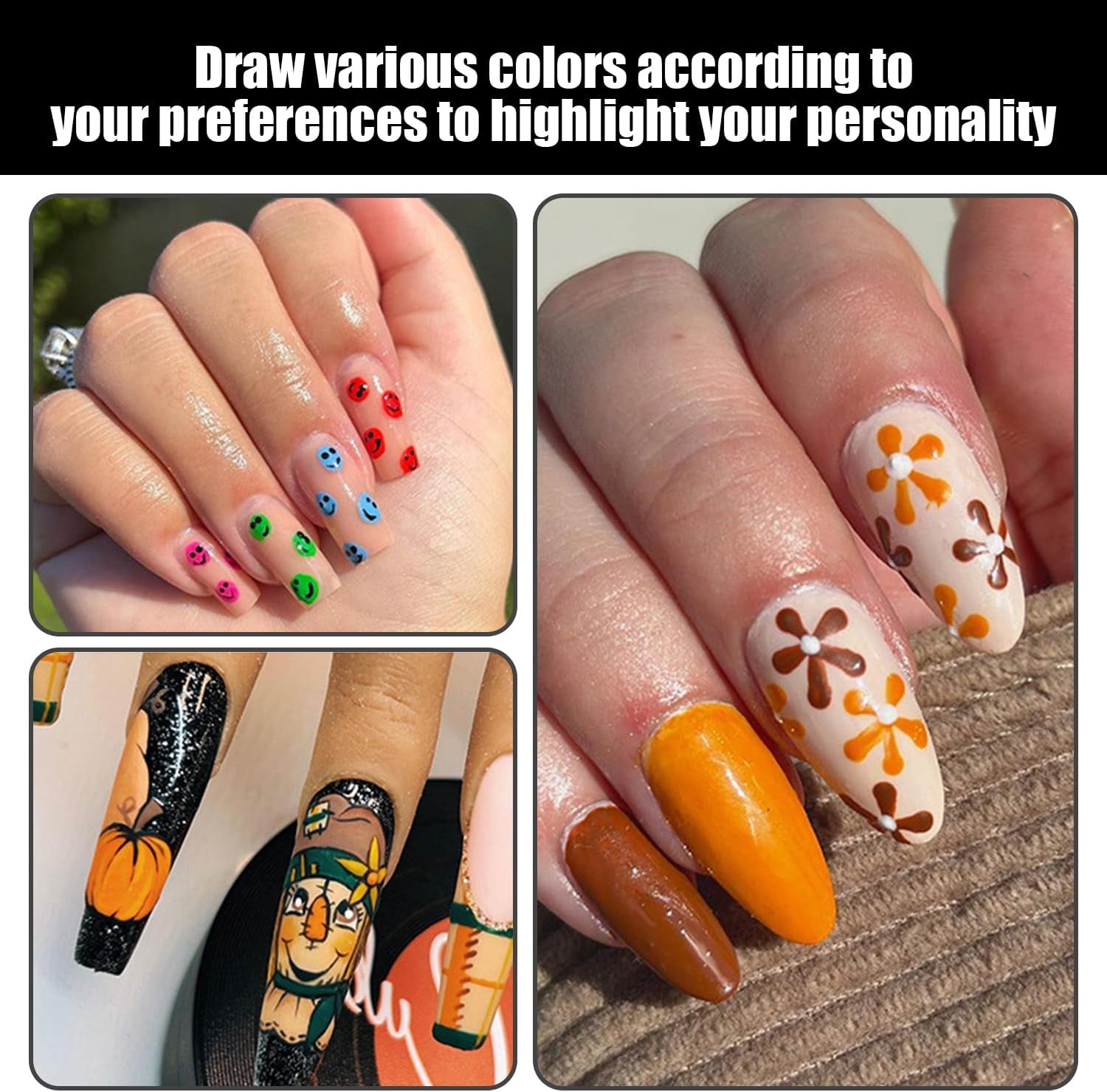 10 Pieces Double-Ended Nail Art Paint Pens