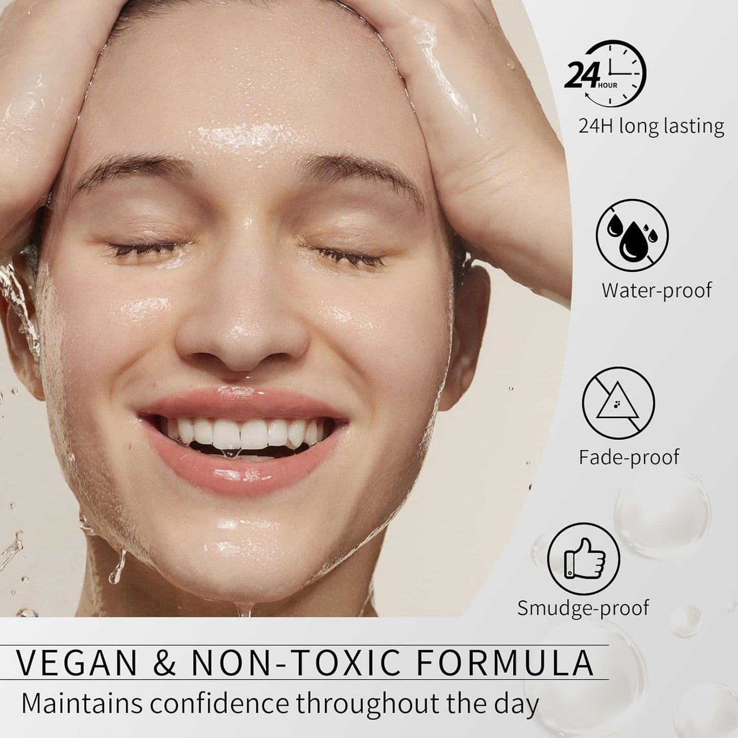 3D Eyebrow Pencil, Waterproof Eyebrow Pencil with 4 Fork Tip Applicator, Eyebrow Pencil Long-Lasting Natural Eyebrows (Dark Brown)