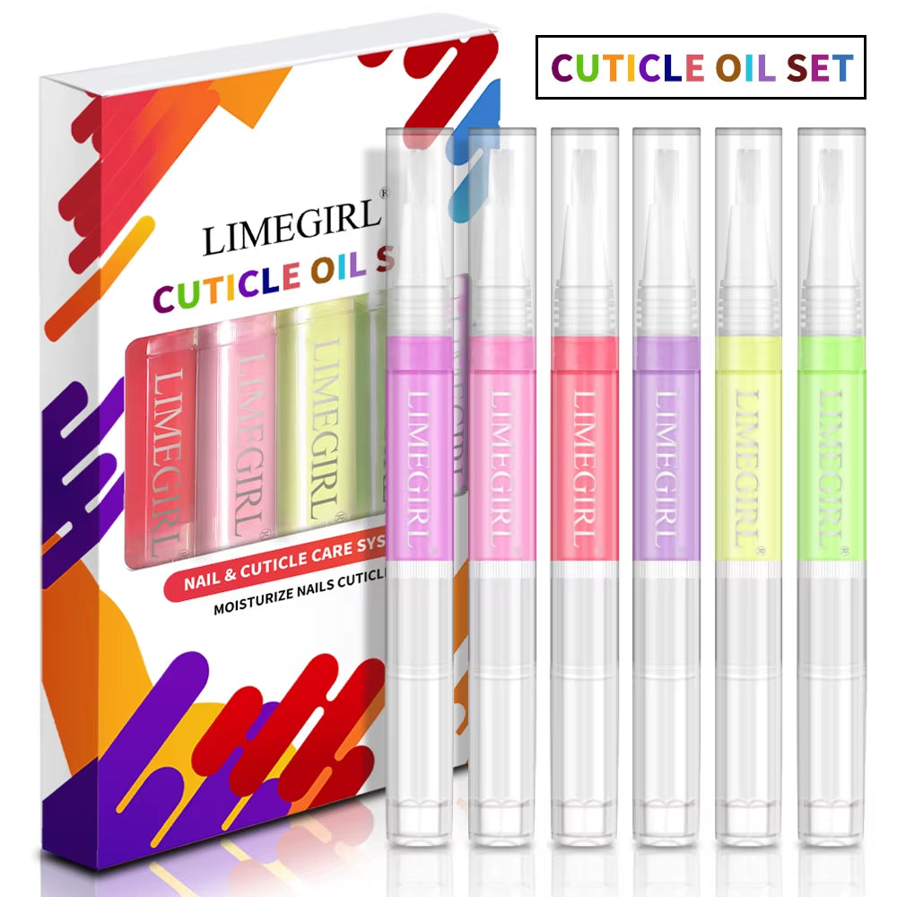 6Pcs Cuticle Oil Nail Care Nutrition Oil Pen Gift Box Kit