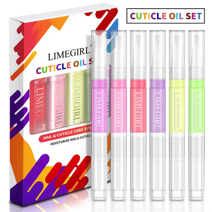 6Pcs Cuticle Oil Nail Care Nutrition Oil Pen Gift Box Kit