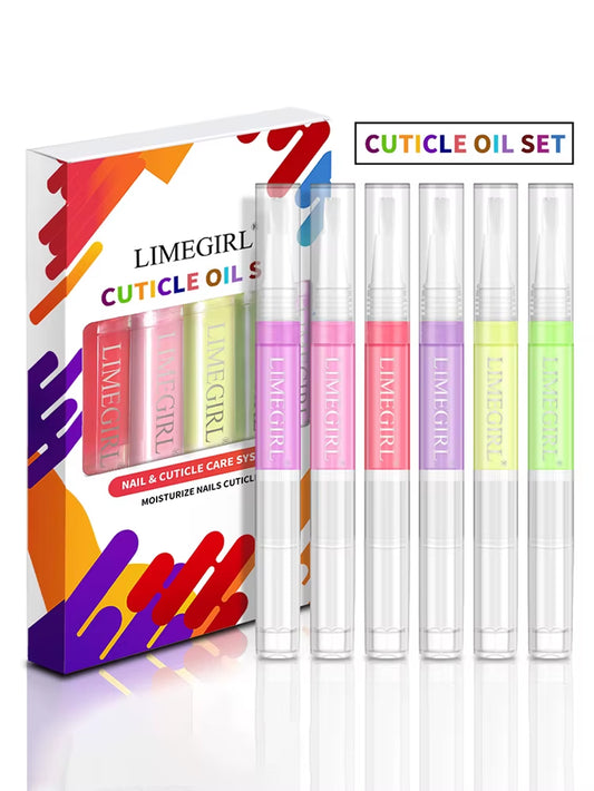 6Pcs Cuticle Oil Nail Care Nutrition Oil Pen Gift Box Kit