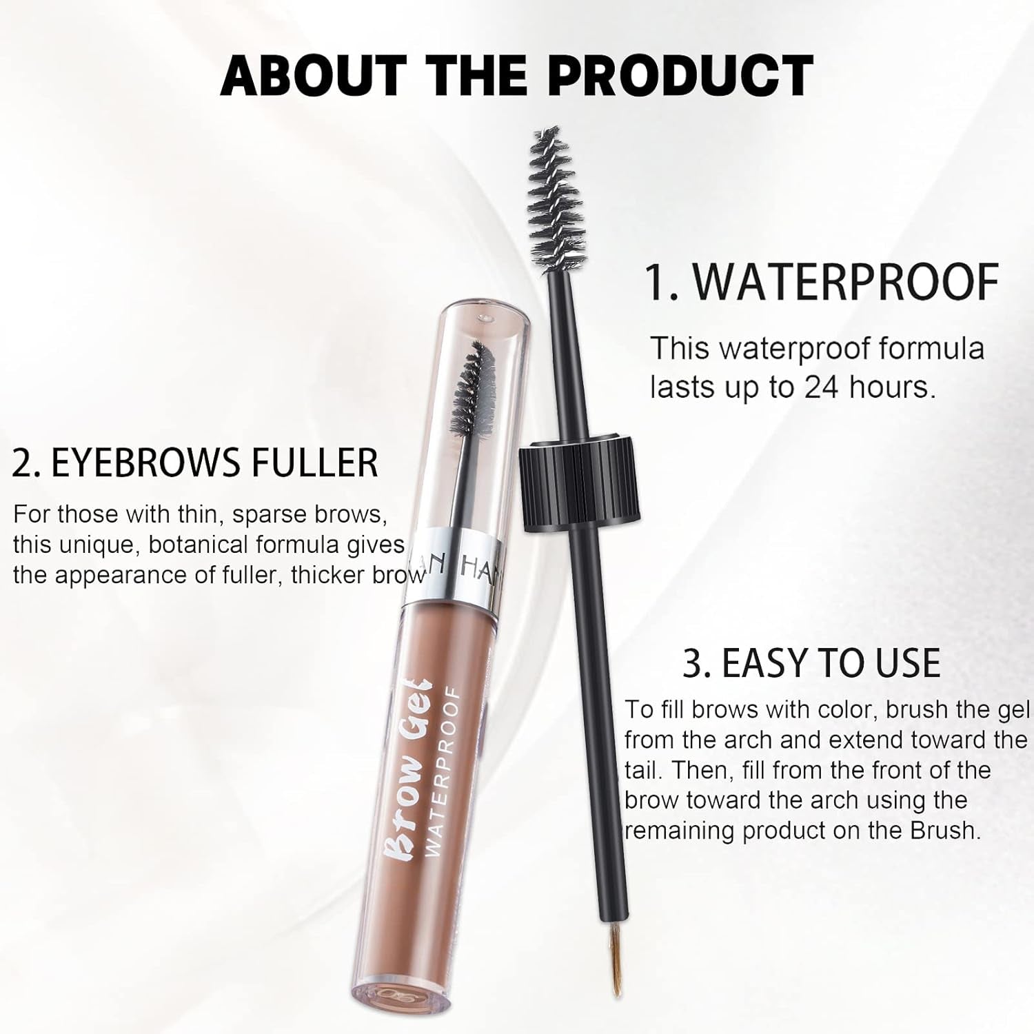 Eyebrow Gel Brow Makeup Gel, Warm Blonde Eyebrow Tint Kit Dye Brow Pomade, Long-Lasting Waterproof Eye Brow Pigment with Brush for Natural Makeup Shades Eyebrow Stamp Eyelash 01#