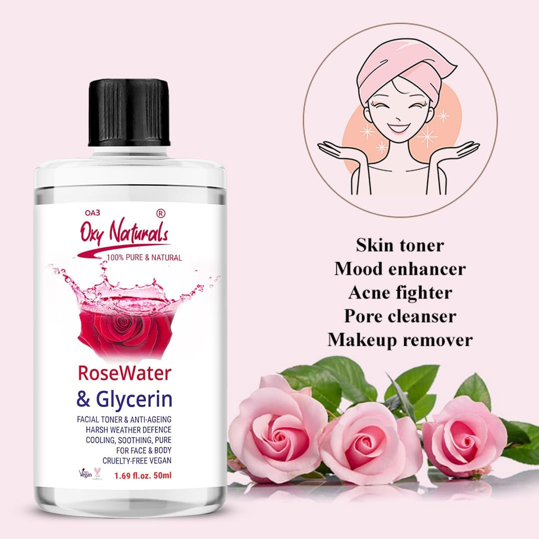 Organic Rosewater and Glycerin Toner - Natural Skincare Moisturizer
