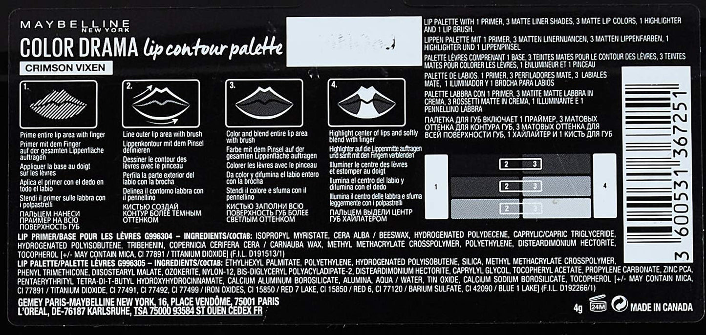 Color Drama Lip Contour Palette Crimson Vixen 4G