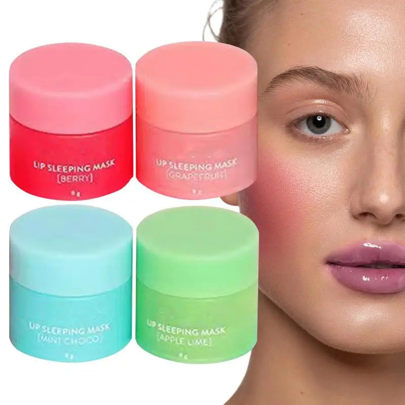 4Pcs Lip Sleeping Mask Nourishing Moisturizing Sleep Lip Balm