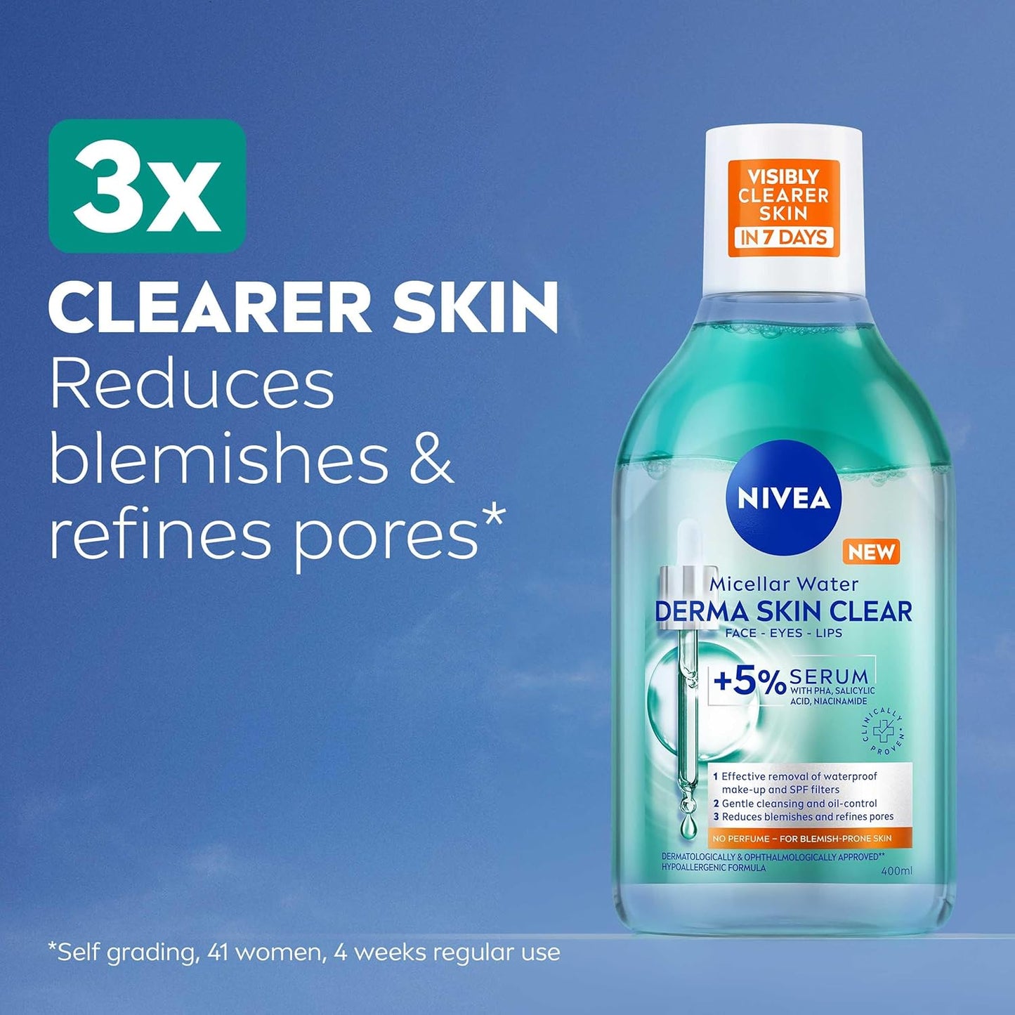 NIVEA Derma Skin Clear Serum-Infused Micellar Water (400Ml)