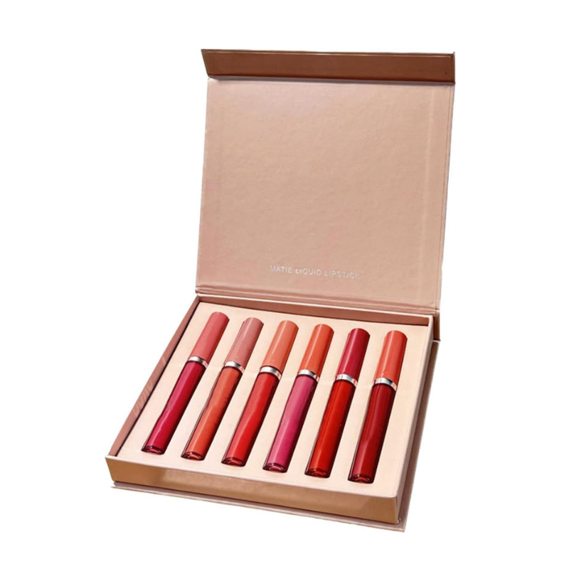 Set of 6 Wet Peach Velvet Star Lip Gloss