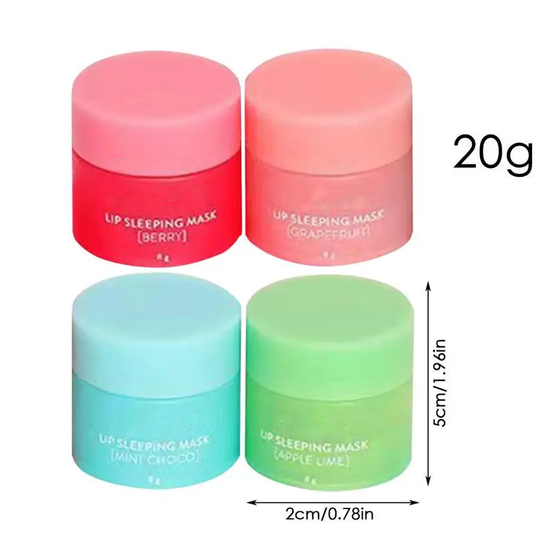 4Pcs Lip Sleeping Mask Nourishing Moisturizing Sleep Lip Balm
