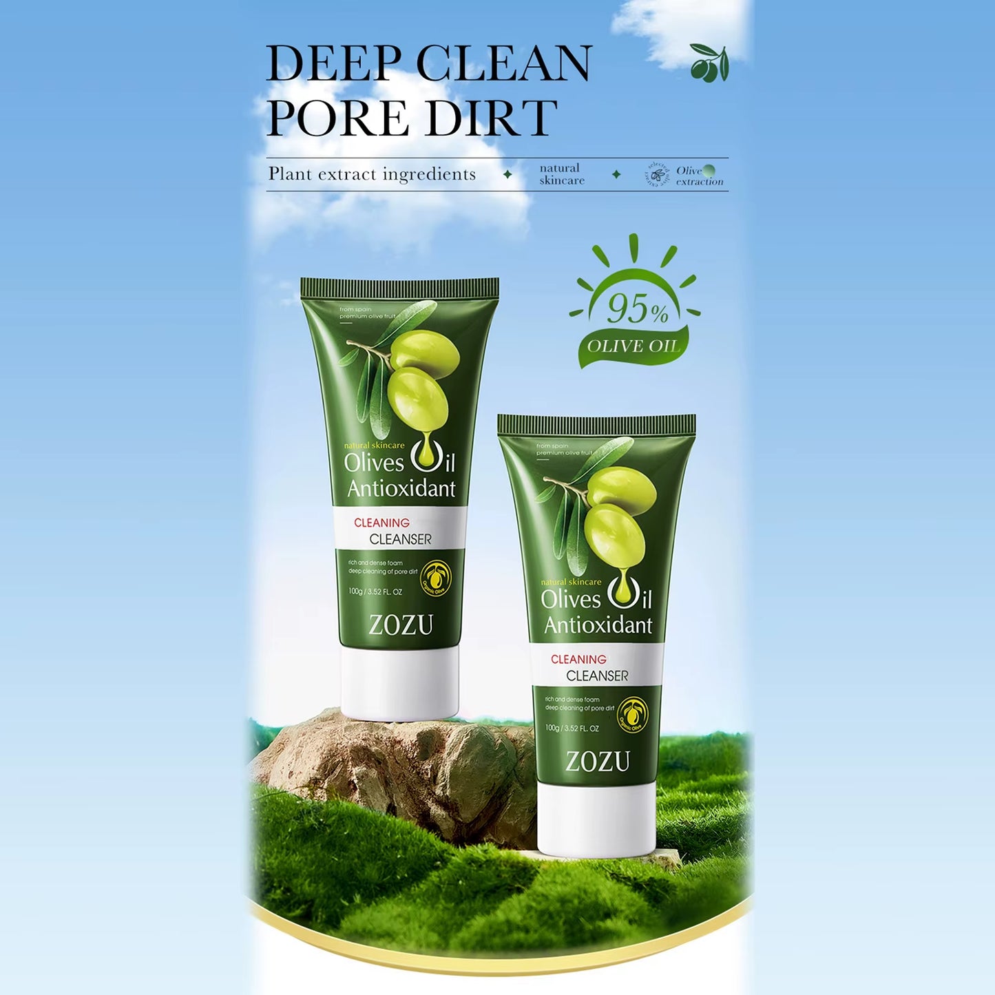 Olive Oil Antioxidant Skin Care Set 6-In-1With Facial Cleanser, Face Cream, Eye Cream, Lotion,Toner,Serum,Care Travel Facial Kit