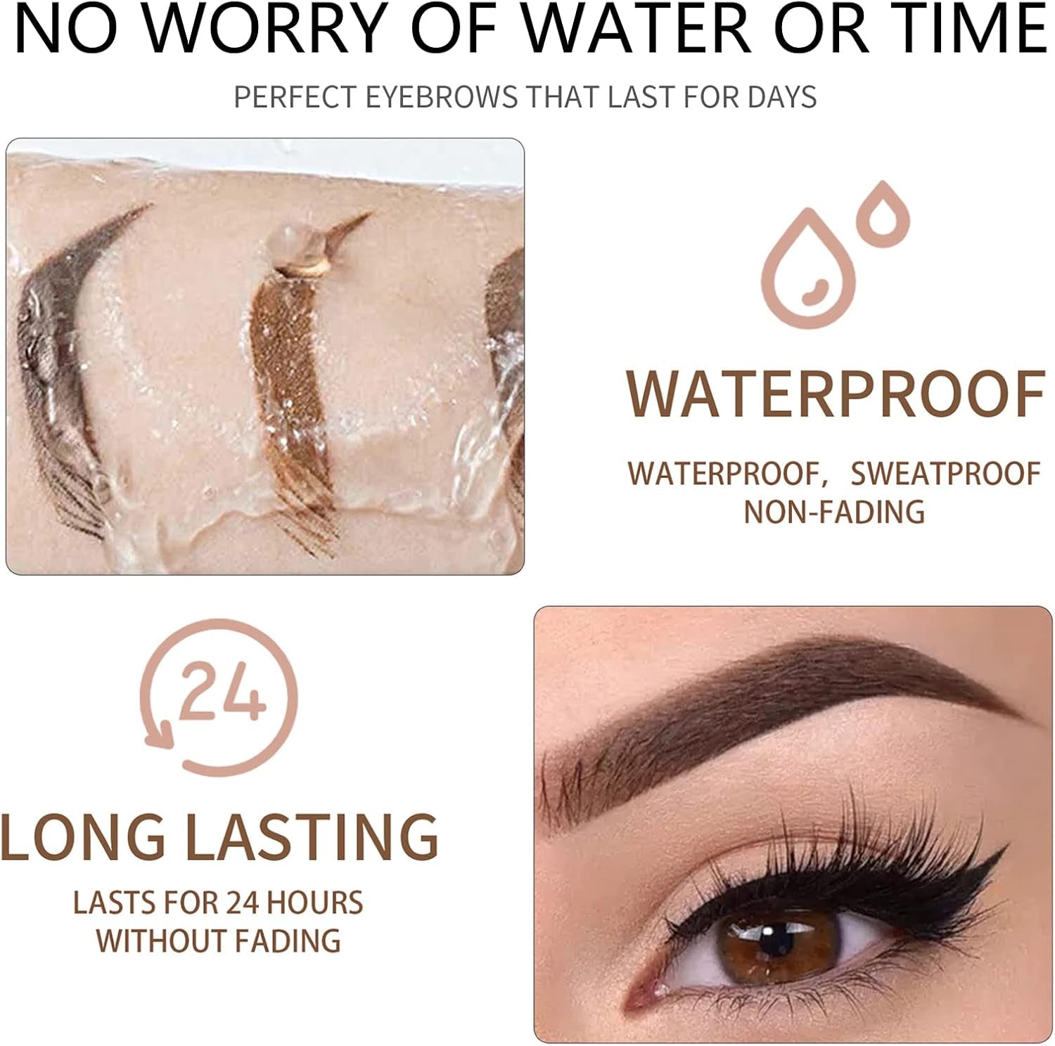 Eyebrow Gel Brow Makeup Gel, Warm Blonde Eyebrow Tint Kit Dye Brow Pomade, Long-Lasting Waterproof Eye Brow Pigment with Brush for Natural Makeup Shades Eyebrow Stamp Eyelash 01#