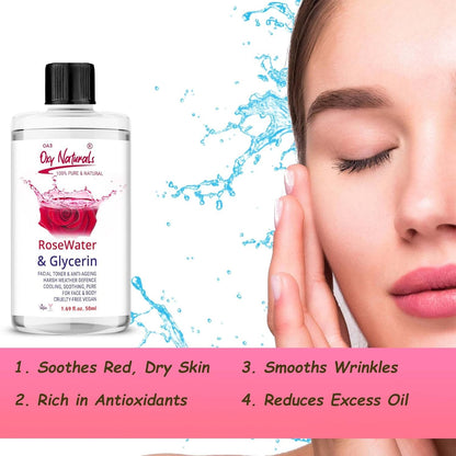 Organic Rosewater and Glycerin Toner - Natural Skincare Moisturizer