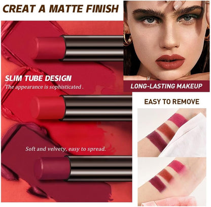 Matte Lipstick for Women,Lipstick Lipliner Set,Nude Lipstick Lipliner Pencil Lip Filler,Long Lasting Lipstick,Waterproof Lip Gloss,Lipstick Lipliner Make up Gift Set for Women (06#)