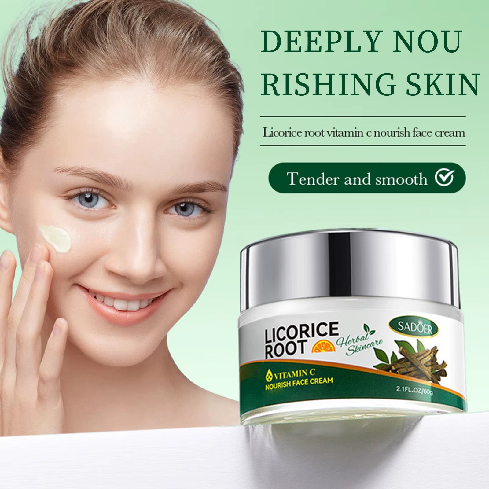 Licorice Root Skin Care Set Contains Cleanser, Essence, Face Cream, Lotion,Toner, Eye Cream, Deep Hydration Skincare Gift Set