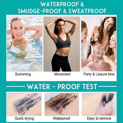 Double In-One Mascara Silk Fiber Mascara Waterproof Mascara for Eyelash Extension Black Thick Lengthening Eye Lashes Cosmetics