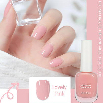 Pink Nail Polish - Light Varnish, Long Lasting & Chip Resistant, Highly Pigmented Baby Pink Gel, Quick Dry for Art Manicure DIY at Home