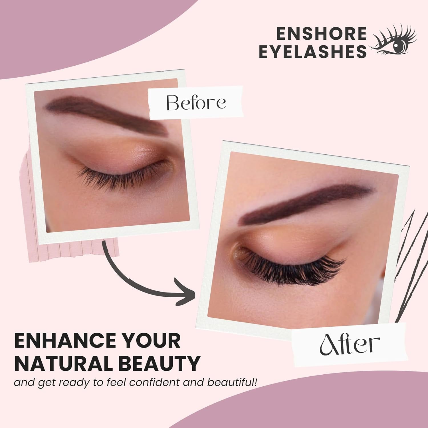 Russian Strip Lashes D Curl Fake Lashes Long Eyelashes Cat Eye Lashes Natural Look Eye Lash Set of 10 Pairs Eyelash Strips Wispy False Eyelashes Fluffy Mink Lashes 3D Effect