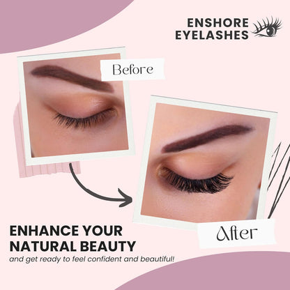 Russian Strip Lashes D Curl Fake Lashes Long Eyelashes Cat Eye Lashes Natural Look Eye Lash Set of 10 Pairs Eyelash Strips Wispy False Eyelashes Fluffy Mink Lashes 3D Effect