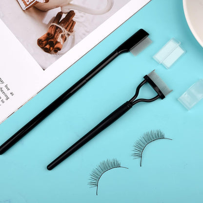 2Pcs Eyelash Separator Eyelash Steel Comb Combination Mascara Applicator Tool for Your Eyelash Foldable Mascara Brush Comb Eyelashes for Eyelash and Eyebrow