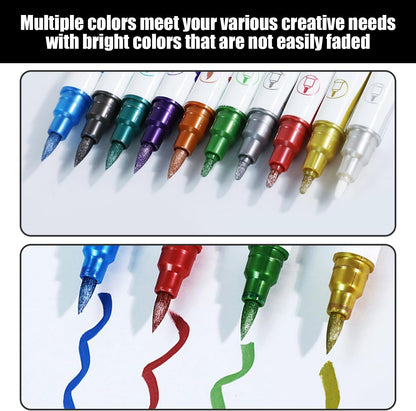 10 Pieces Double-Ended Nail Art Paint Pens