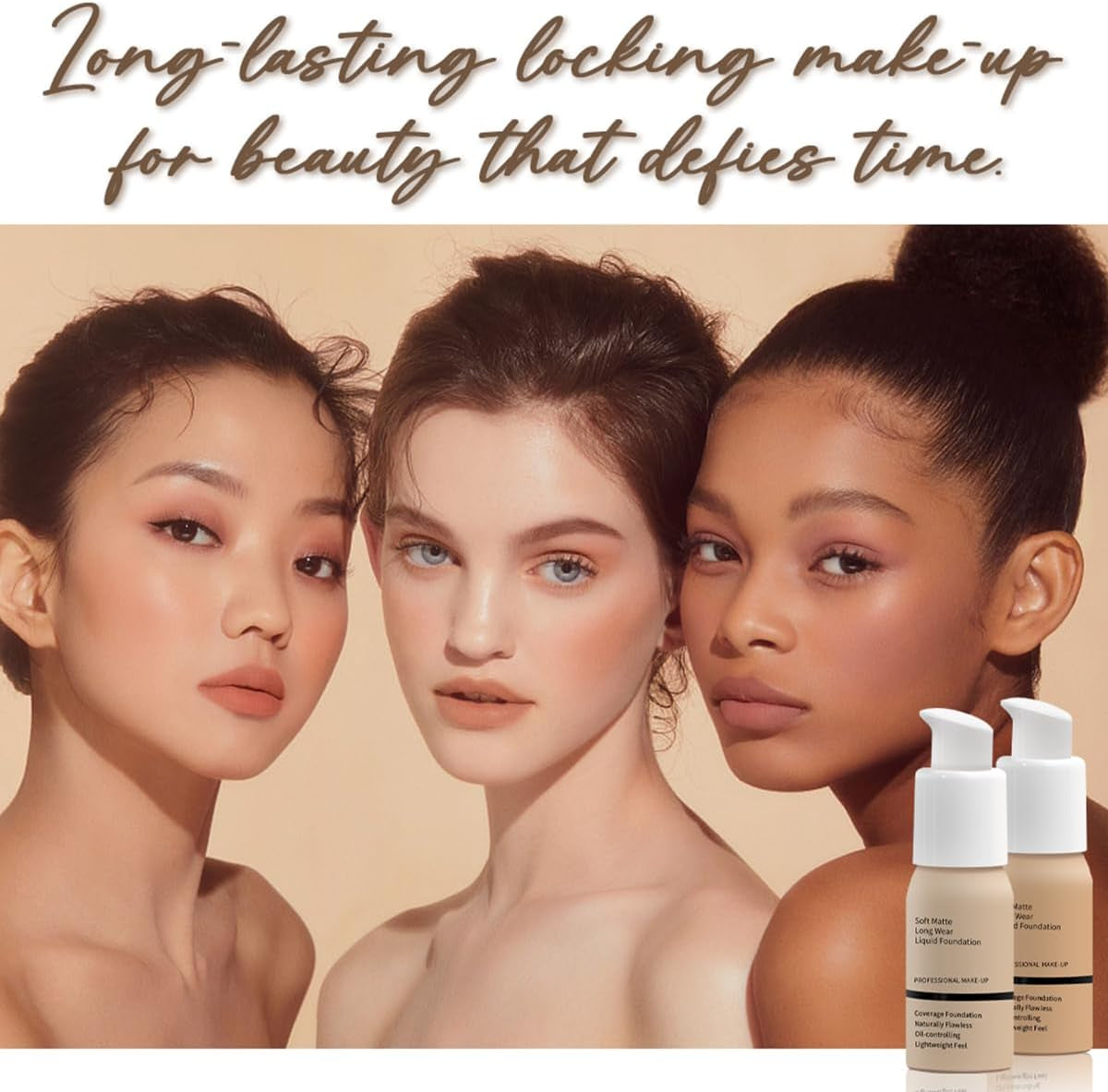 Face Foundation, Full Coverage, Liquid, Matte Finish, Oil Control, Waterproof, Long Lasting, Transfer Resistant 30Ml (04#)