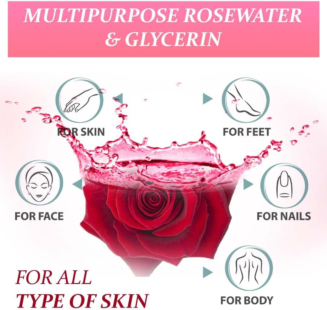 Organic Rosewater and Glycerin Toner - Natural Skincare Moisturizer